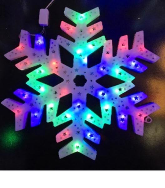 Фігура новорічна "Сніжинка з зірками" 36см 35 LED NYA170031