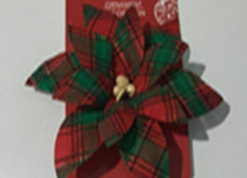 Прикраса новорічна DLT Шотландська кавітка червоно-зелена LD08028