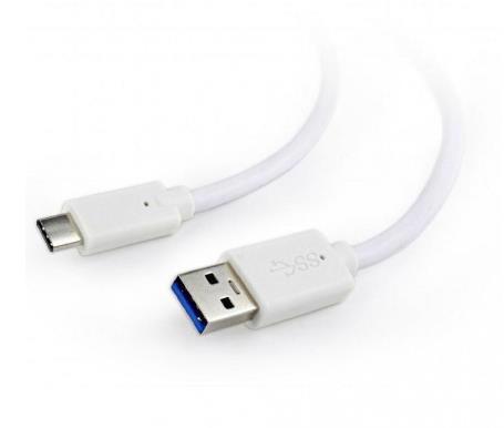 Кабель USB POWERPLANT USB/Type-C 1.0м White