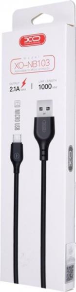 Кабель USB XO MicroUSB NB103 2.1A 1m White