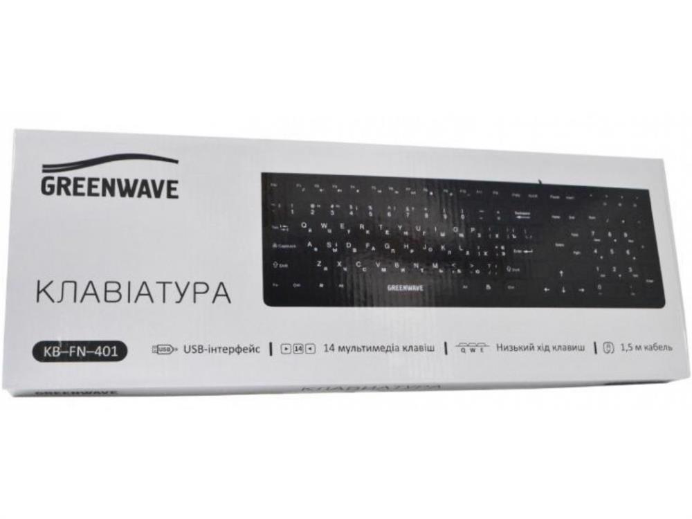 Клавиатура комп. GREENWAVE KB-FN-401 USB черн.