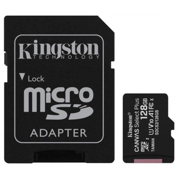 Карта пам'яті microSDXC 128Gb KINGSTON Canvas Select+A1+adapter