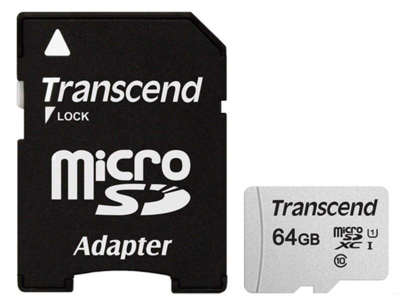 Карта пам'яті microSDXC 64Gb TRANSCEND 300S UHS-I U1+adapter