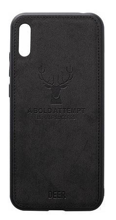 Чехол д/смарт. TOTO Huawei Y6 2019 Deer Shell With Leather Effect Case Black