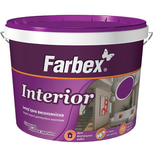 Краска интерьер. FARBEX Interior ВДА белая мат.  1.4кг