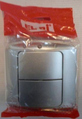 Вимикач 2-кл. EL-BI Zirve срібло (SLG)