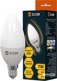 Лампа диод. C37 7W 4200K E14 ELCOR