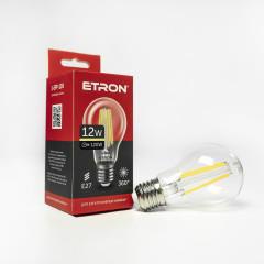 Лампа диод. A60 12W 3000K E27 ETRON Filament