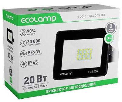 Прожектор led ECOLAMP 20W 6500K IP65 EL206500