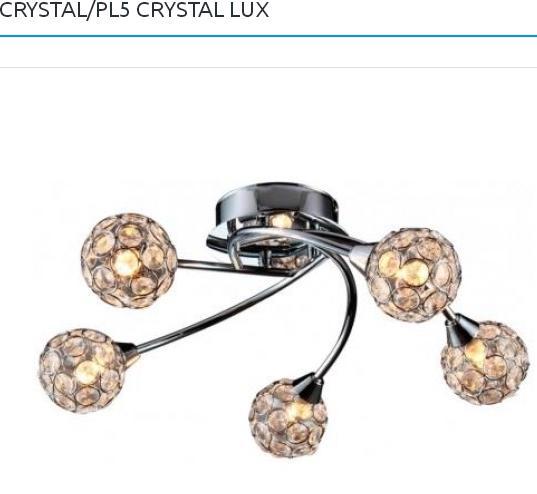 Люстра стельова VICTORIA LIGHTING Crystal/PL5 G95*40W Crystal Lux