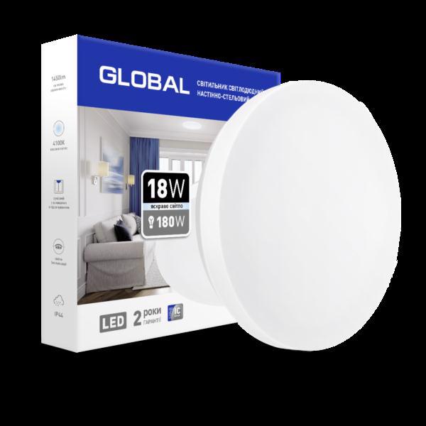 Світильник led GLOBAL 18W 4100К коло IP44 1-GCL-1841-01-C