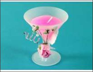 Свічка декор. САКУРА Келих мартіні рожева s01503-01