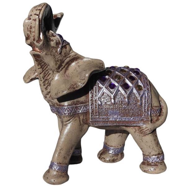 Статуетка гіпс. BNBKERAMIK "Слон" 21см бронза з камінням
