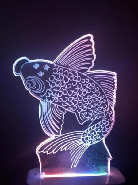 Ночник led AUKES 609 3D рыбка