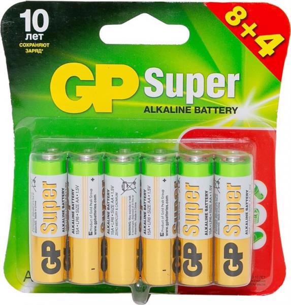 Батарейка GP Super Alkaline LR03 AAA 24A8/4-2UE12 (8+4шт блістер) 5311