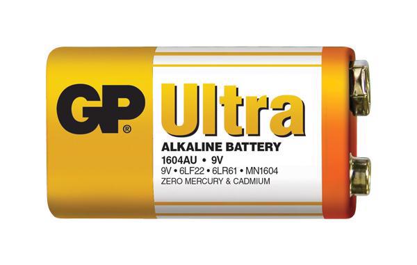 Батарейка GP Ultra Alkaline 6LF22 1604A-S1 (1шт шрінка) 6500