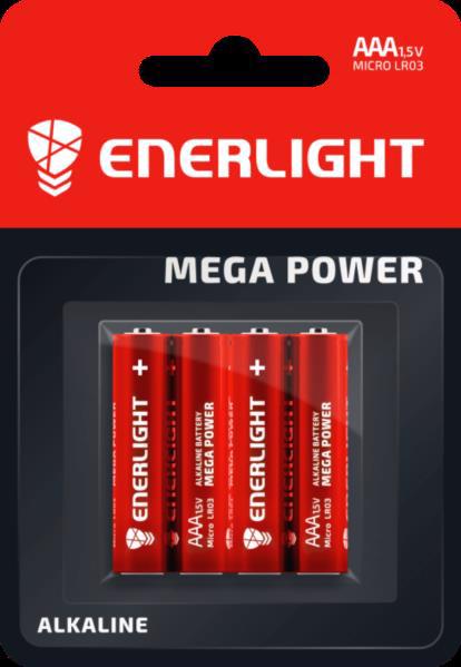 Батарейка ENERLIGHT Mega Power AAA (4шт блистер) 1942