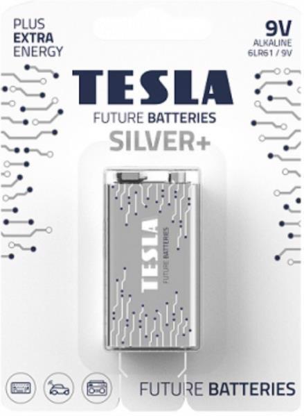 Батарейка TESLA Silver+ Alkaline 6LR61 9V (блістер) 2301