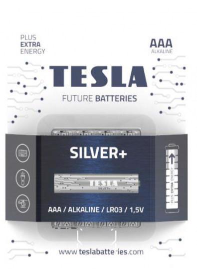 Батарейка TESLA Silver+ Alkaline LR03 AAA (4шт блістер) 2363
