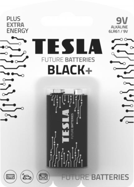 Батарейка TESLA Black+ Alkaline 6LR61 9V (1шт блістер) 6736