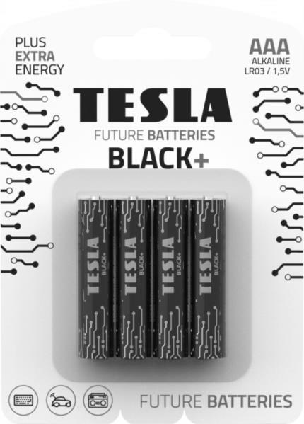 Батарейка TESLA Black+ Alkaline LR03 AAA (4шт блістер) 6675