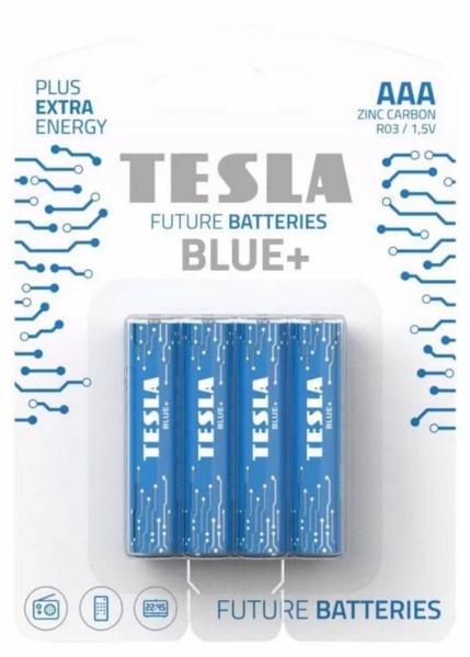 Батарейка TESLA Blue+ Carbon Zink R03 AAA (4шт блістер) 2196