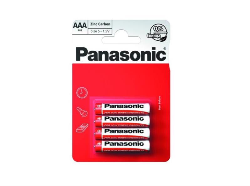 Батарейка PANASONIC Red Zink R03 (4шт блистер)