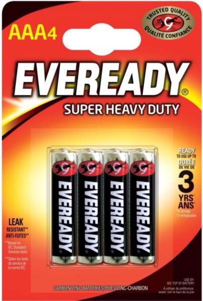 Батарейка ENERGIZER EVEREADY AAA Super Heavy Duty (4шт блістер)