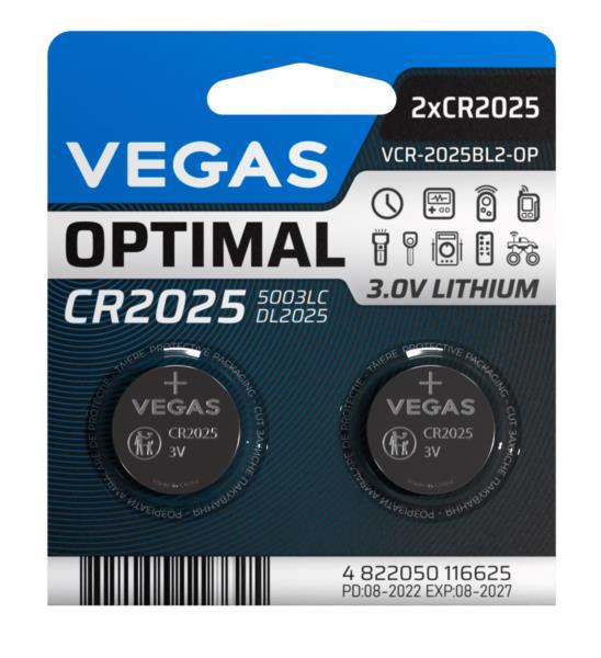 Батарейка VEGAS CR2025 (1шт блістер)