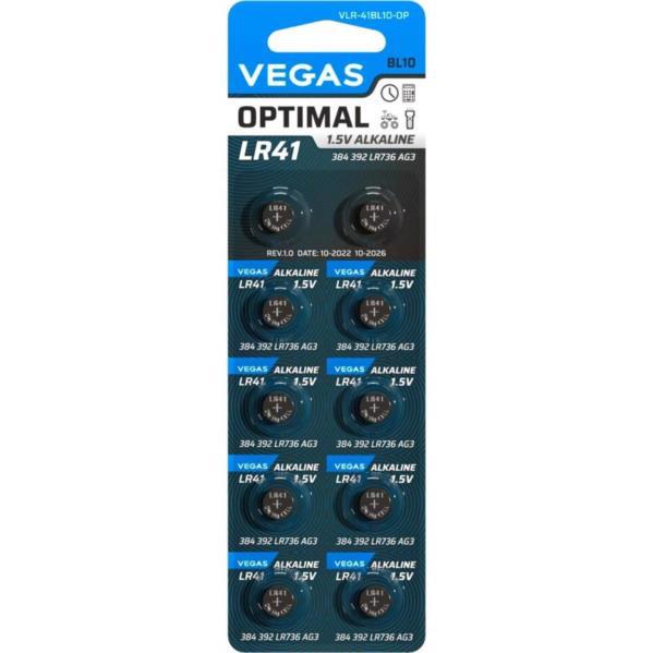 Батарейка VEGAS Optimal LR41 (10шт блістер)
