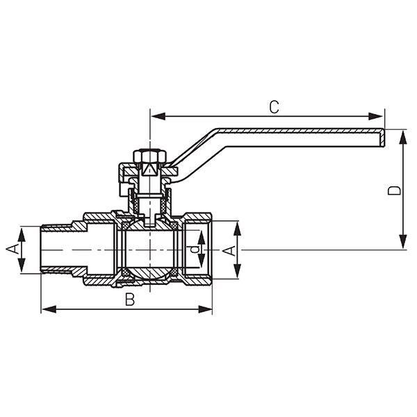 Кран д/воды 1/2" нар./вн. FERRO STANDARD с рычагом KPS11