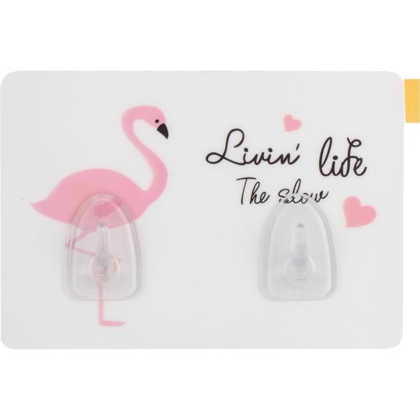 Крючок д/ванной ARINO Фламинго пласт. силикон 2шт розовый (57540)