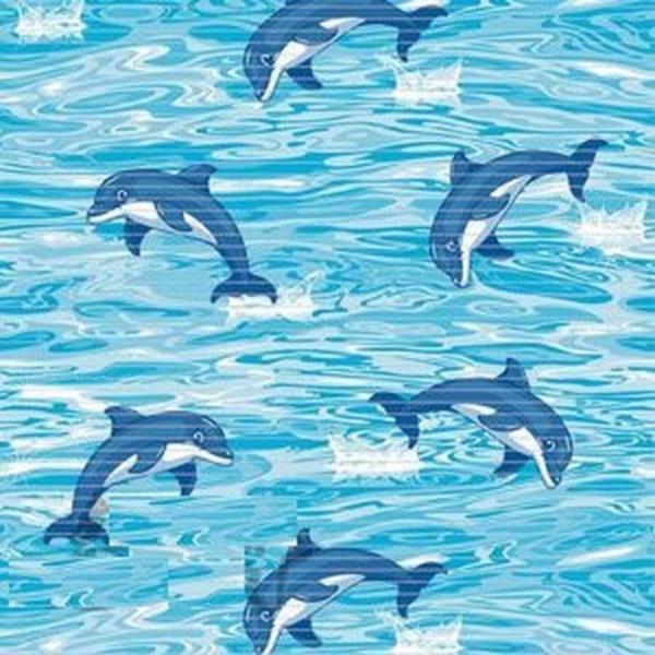 Коврик д/ванны DEKOMARIN Дельфин 80*1500см голубой А150