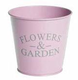 Кашпо д/квітів метал. d10см (0.5л) "Flowers&Garden" рожевий глянець