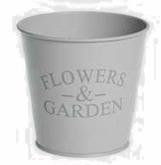 Кашпо д/квітів метал. d10см (0.5л) "Flowers&Garden" сірий глянець