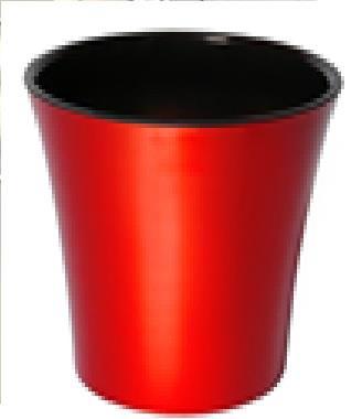 Вазон д/цветов пласт. PLASTDETAL Donna d14.0см (1.2л) красный с черной вставкой