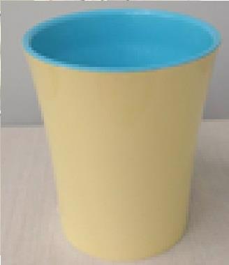 Вазон д/квітів пласт. PLASTDETAL Donna d16.0см (1.8л) жовтий з блакитною вставкою