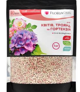 Удобрение FLORIA Gran для цветов, роз и гортензий, безхлорное гранулированное 1кг