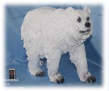 Фигура садовая Медведь белый 34см гипс