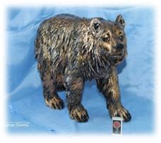 Фигура садовая Медведь бронзовый 34см гипс
