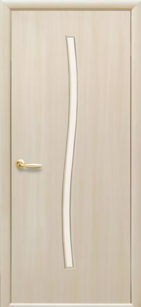 Дверное полотно "Гармония" Экошпон дуб жемчужный 900 стекло