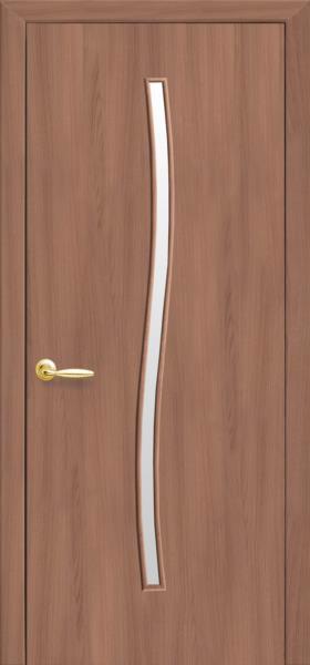 Дверне полотно "Гармонія" Екошпон вільха 3D 800 скло