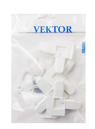 Крепления д/москитной сетки VEKTOR внутреннее белое (к-т)