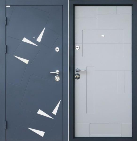Двері вх. мет/МДФ Алькор сірий муар/бетон крем. 960*2050 R