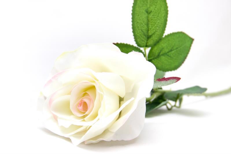 Цветок декор. ветка DEVILON Роза белая 54см 130092