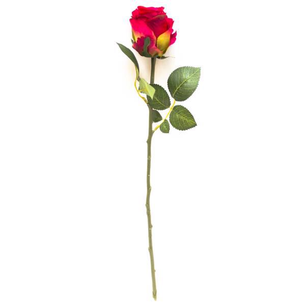 Цветок декор. ветка DEVILON Роза красная 53.5см 130115