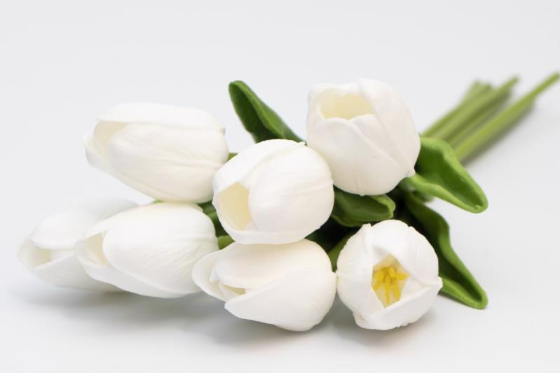 Цветок декор. букет DEVILON Тюльпан белый 30см 631147