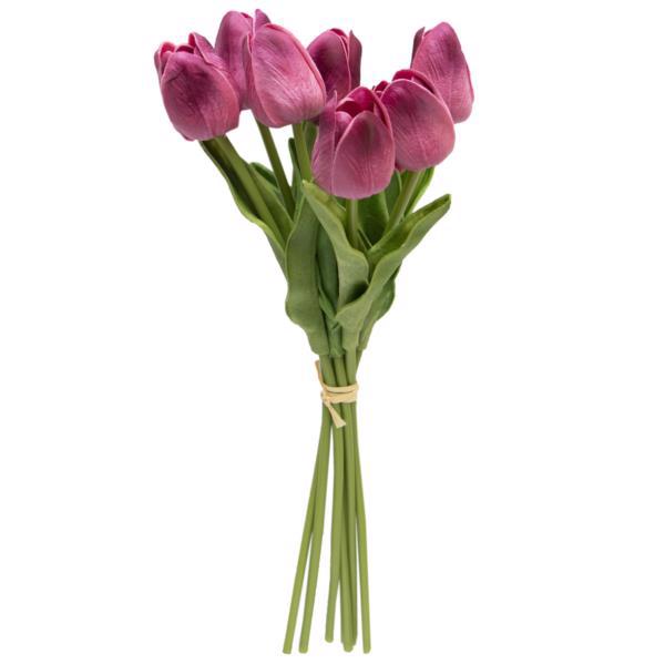 Цветок декор. букет DEVILON Тюльпан фиолетовый 30см 631222