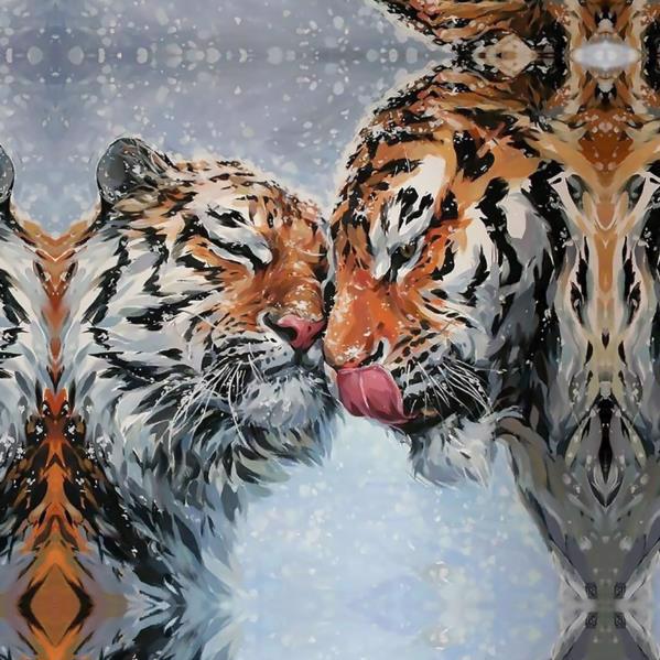 Картина ART FAMILY 50*50см Кохання тигрів 1