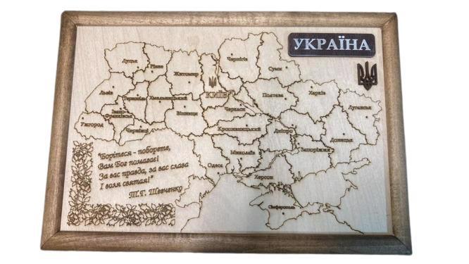Карта декор. Украины настольная 20*30 MDP001
